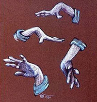 Sketch of choreic hand movements by Zeno