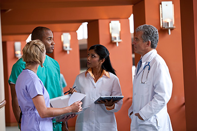 group of doctors talking