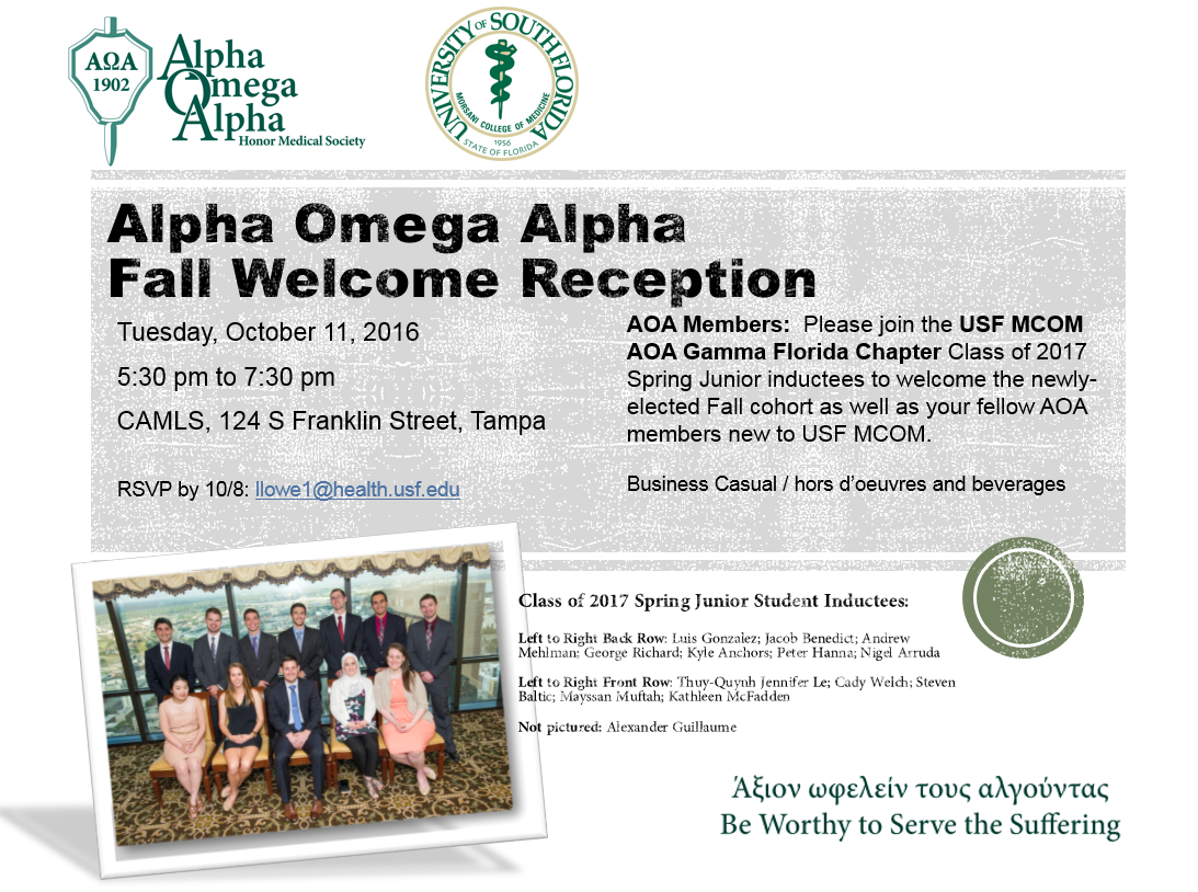 Alpha Omega Alpha Honor Society USF Health