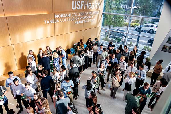 Gathering within USF Health Downtown Tampa Campus building