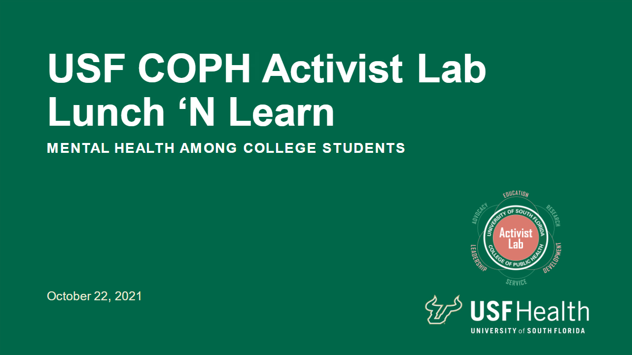 Title slide for a previous Lunch and Learn session hosted by the Activist Lab.