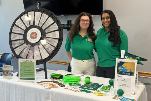 Two members of the Activist Lab posing together.