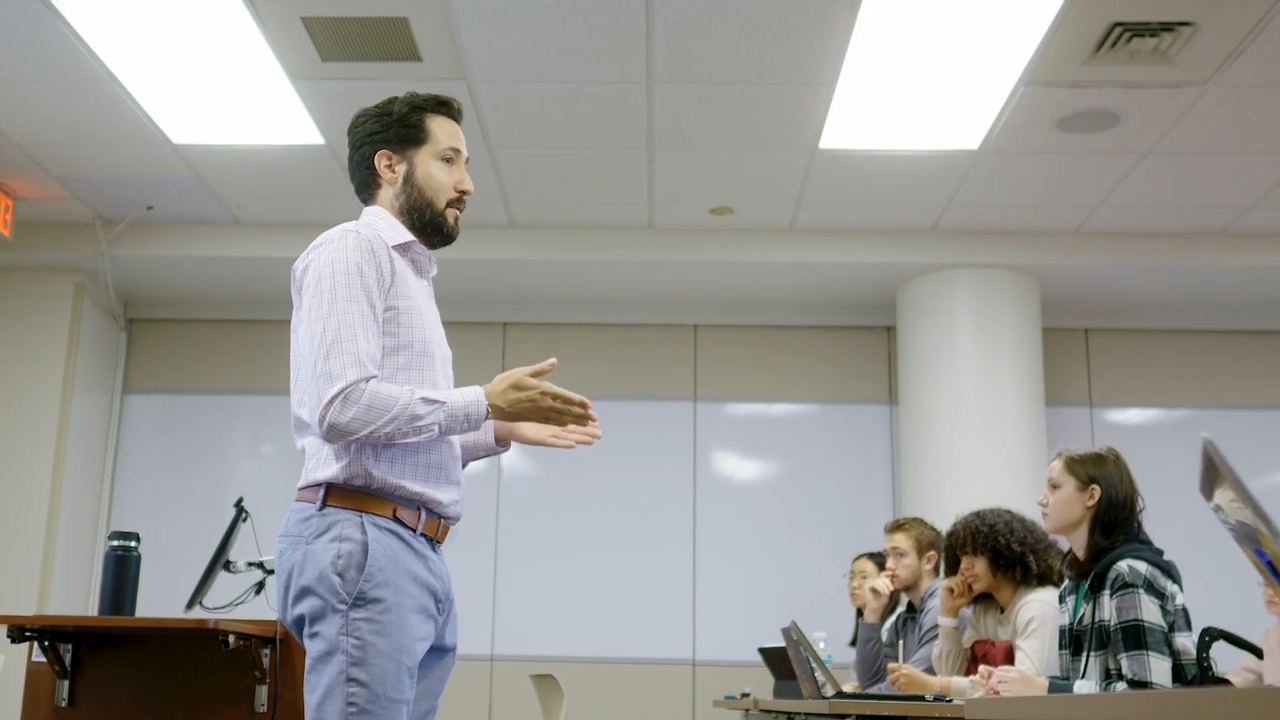 A USF COPH Genomics professor teaching a class