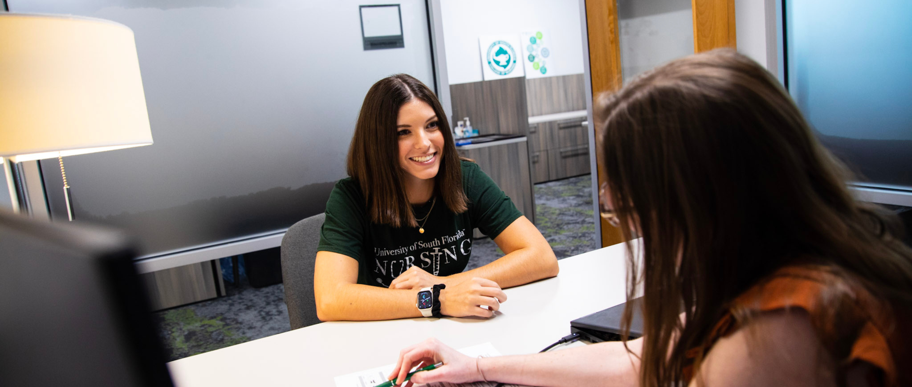 Becky advising a student