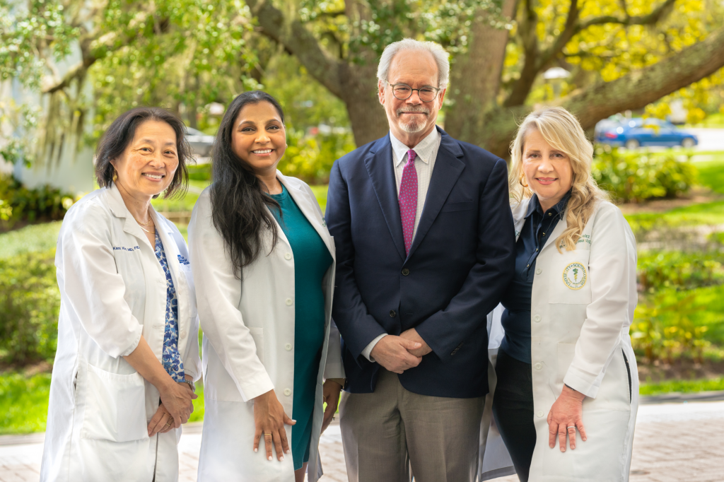 team wearing lab coats