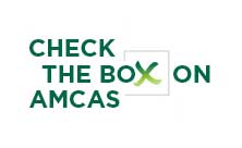 image showing the text - check the box on AMCAS