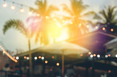 venue at the beach with sunset
