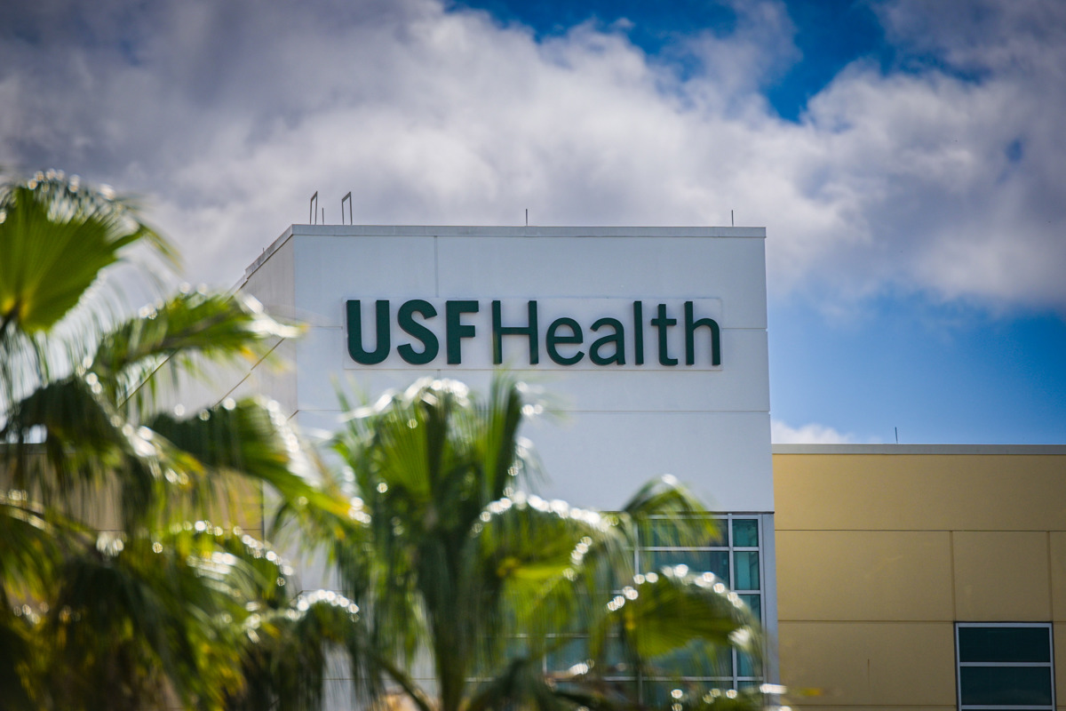 Building with 'USF Health' signage on the exterior