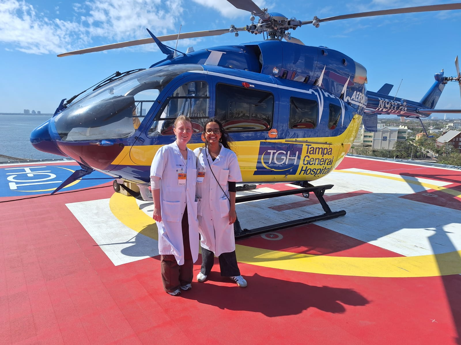 Two observers on the TGH Helipad