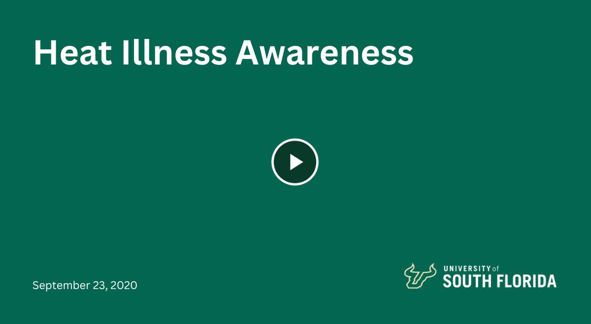 A presentation slide that reads "Heat Illness Awareness"