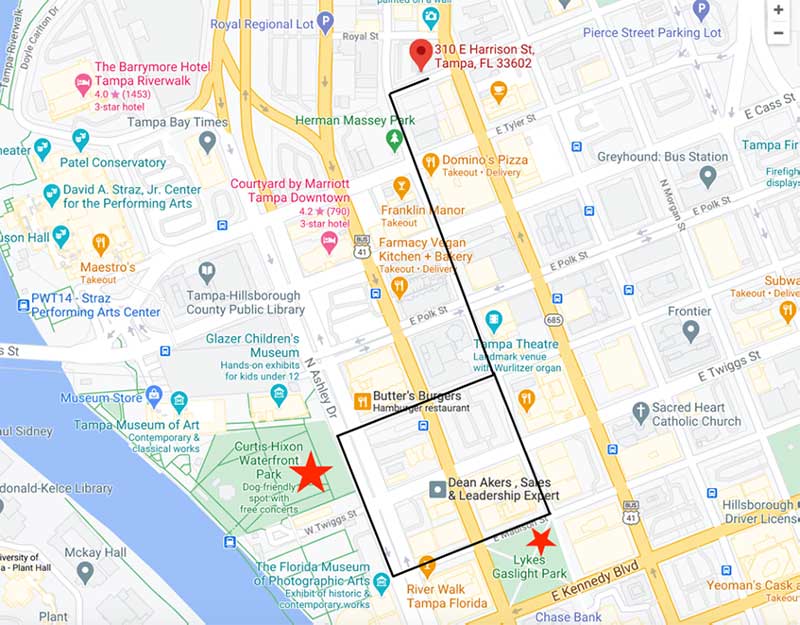 Tampa Bay Street Medicine route map