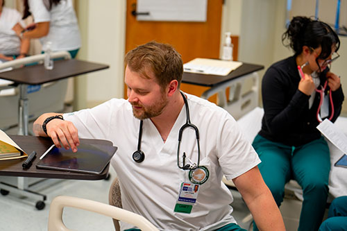 Male Nursing student in clinical 