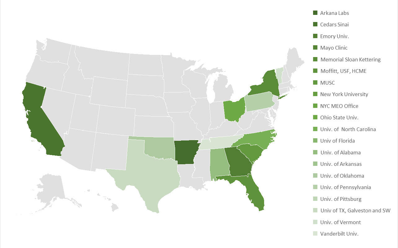 U.S. Map of fellowships attended