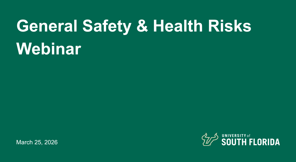 General Safety & Health Risks Webinar