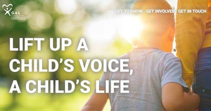 Child holding hands with an adult in sunlight, with CASA logo and the text 'Lift up a child's voice, a child's life.'