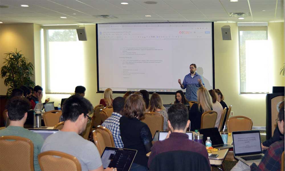 Presentation at the Codeathon in front of the group (2019)