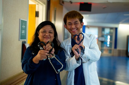 Marc Allen Dy with his mother 