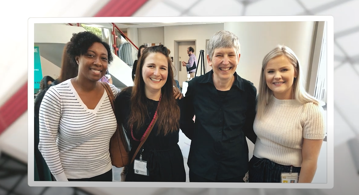four women stand together smiling at a USF College of Public Health Florida Outstanding Woman in Public Health Ceremony