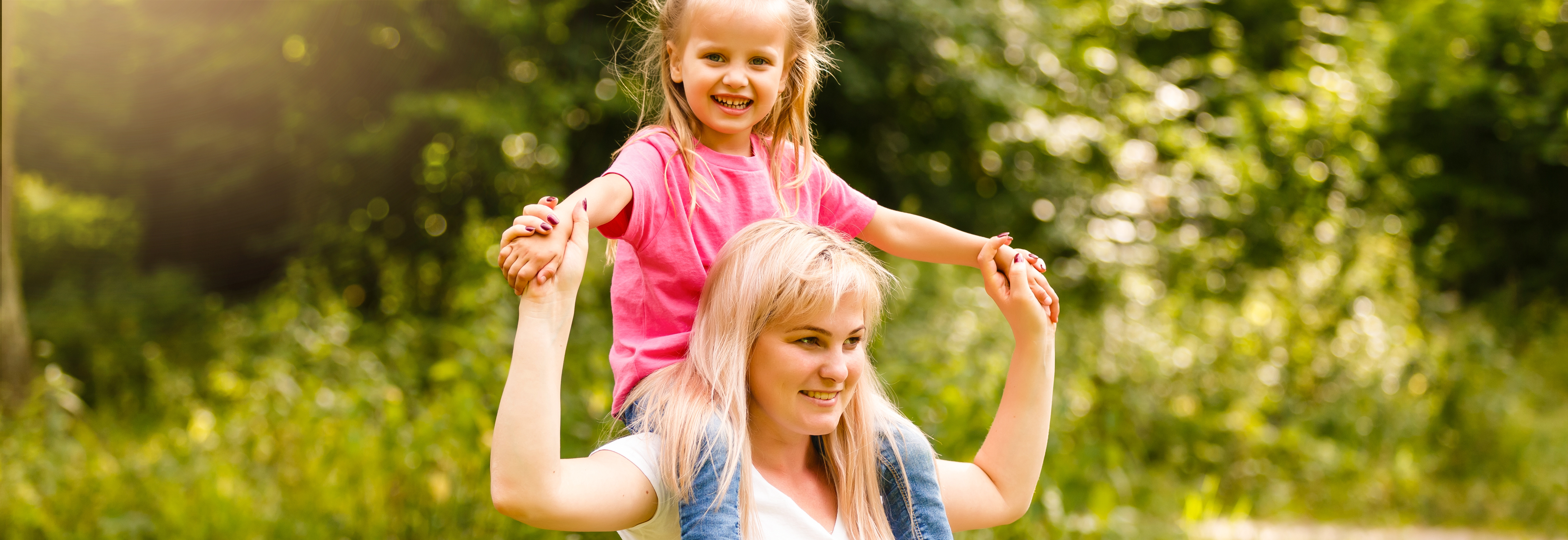 Mom and daughter enjoying the outdoors 
