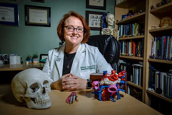 Dr. Summer Decker with medical 3d prints