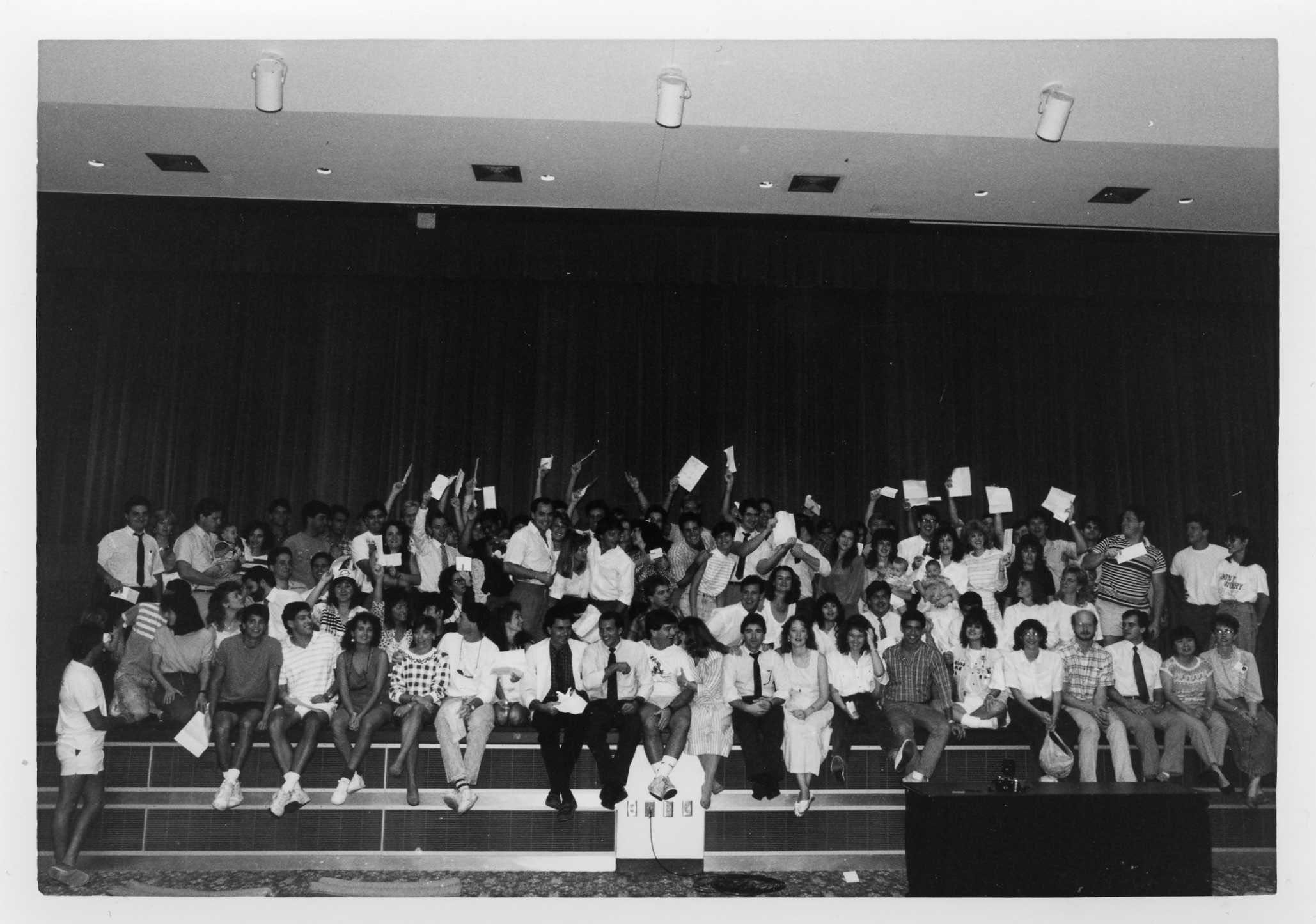 Student celebrate USF Health Match Day in the 80's.